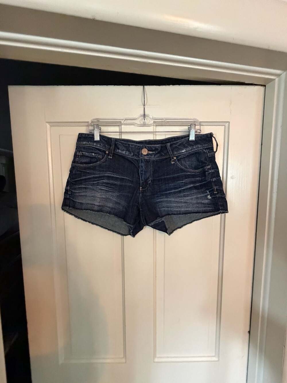 Decree Denim Shorts Size 11 Dark Wash Raw Hem Cutoffs